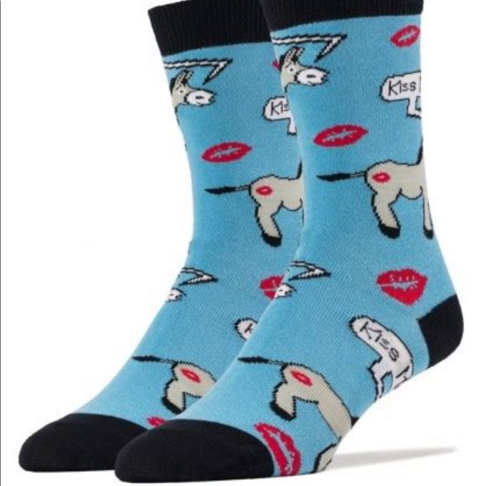 Oh yeah socks! Kiss my a** funny humor socks